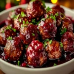 Christmas Cranberry Beef Meatballs First Image First Image