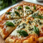 Cheesy Basil and Garlic Pizza First Image First Image