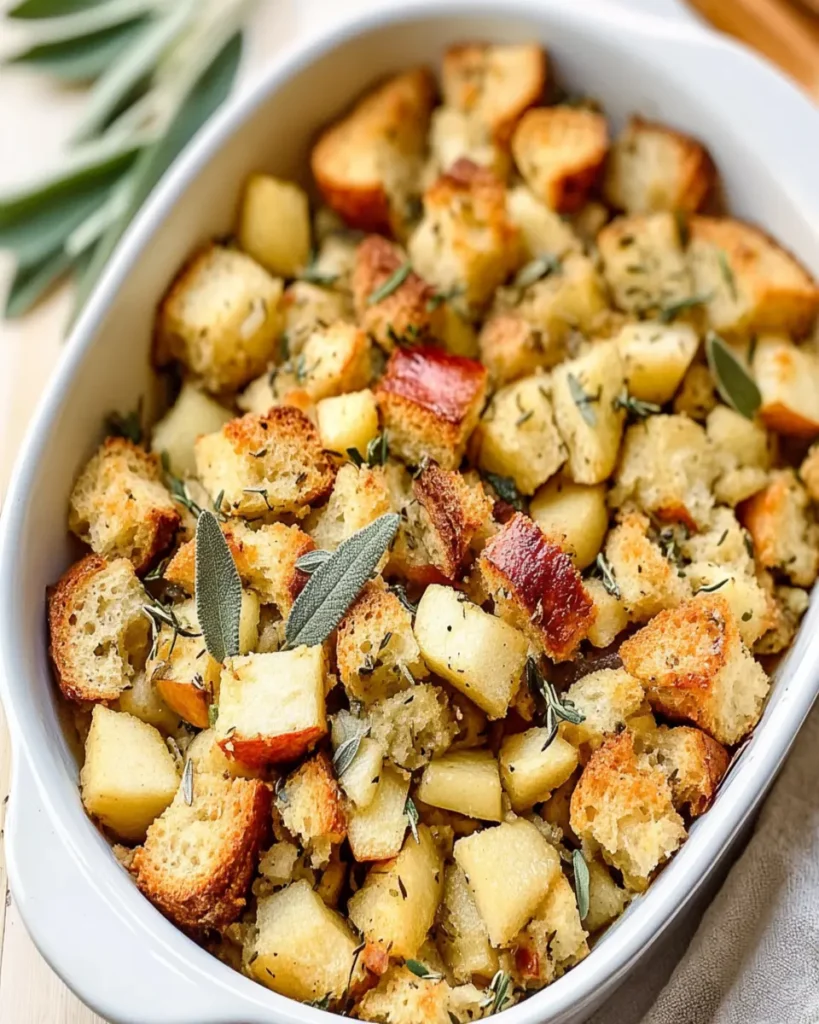 Irresistible Simple Apple Sage Stuffing Recipe for Holidays First Image First Image