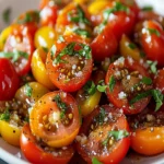 Fresh and Flavorful Tomato Garlic Salad Recipe First Image First Image