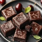 Dark Chocolate-Cherry Ganache Bars First Image First Image