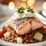 Salmon With Braised Lentils First Image First Image