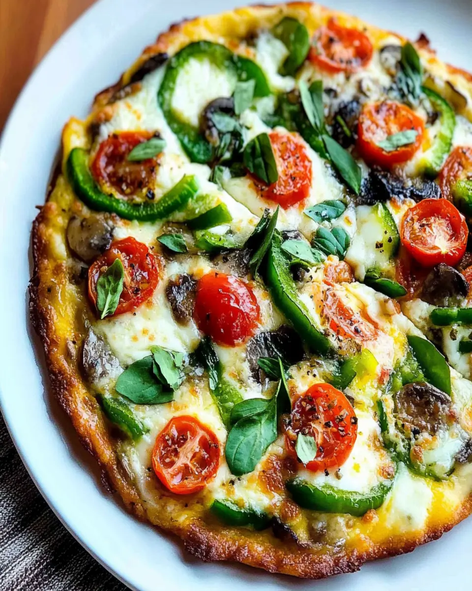 Egg-Crust Vegetarian Breakfast Pizza First Image First Image