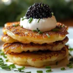 Indulge in Caviar Potato Pancakes – A Luxurious Brunch Treat First Image First Image