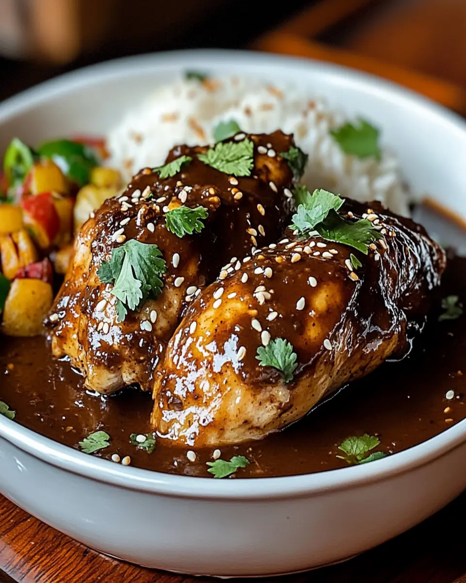 Indulge in Pollo en Mole Poblano: A Flavorful Delight First Image First Image