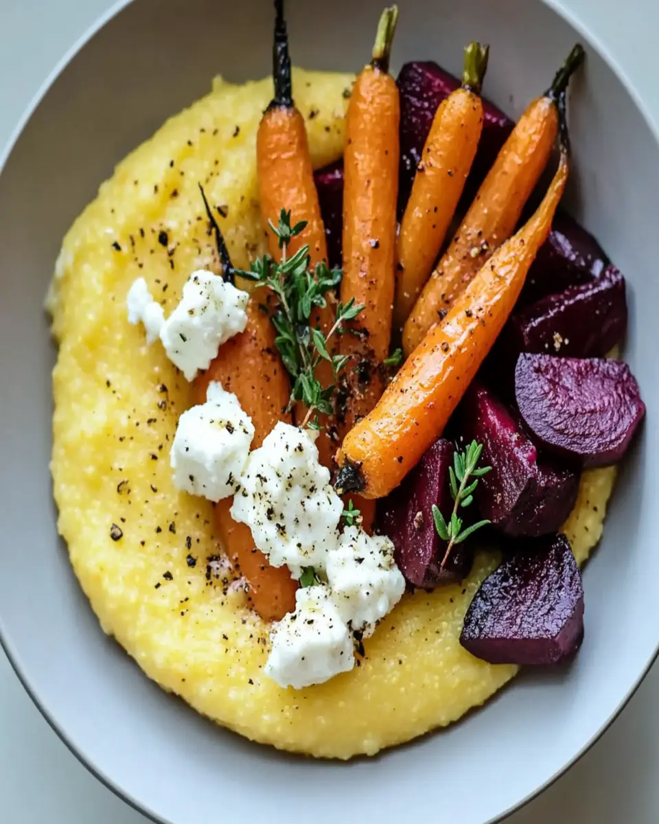 Roasted Root Vegetable & Goat Cheese Polenta Bowl Bliss First Image First Image