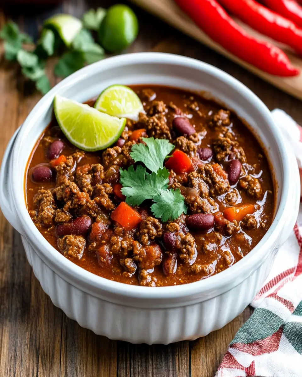 Slow Cooker Beef Chili (with Refried Beans) First Image First Image