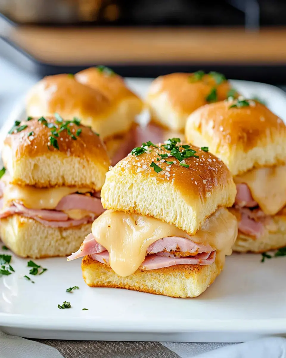 Ham and Melted Cheese Sliders First Image First Image