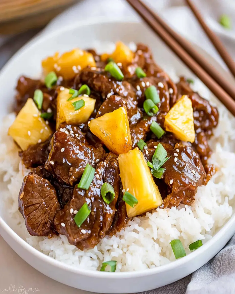 Slow Cooker Mongolian Beef with Pineapple First Image First Image