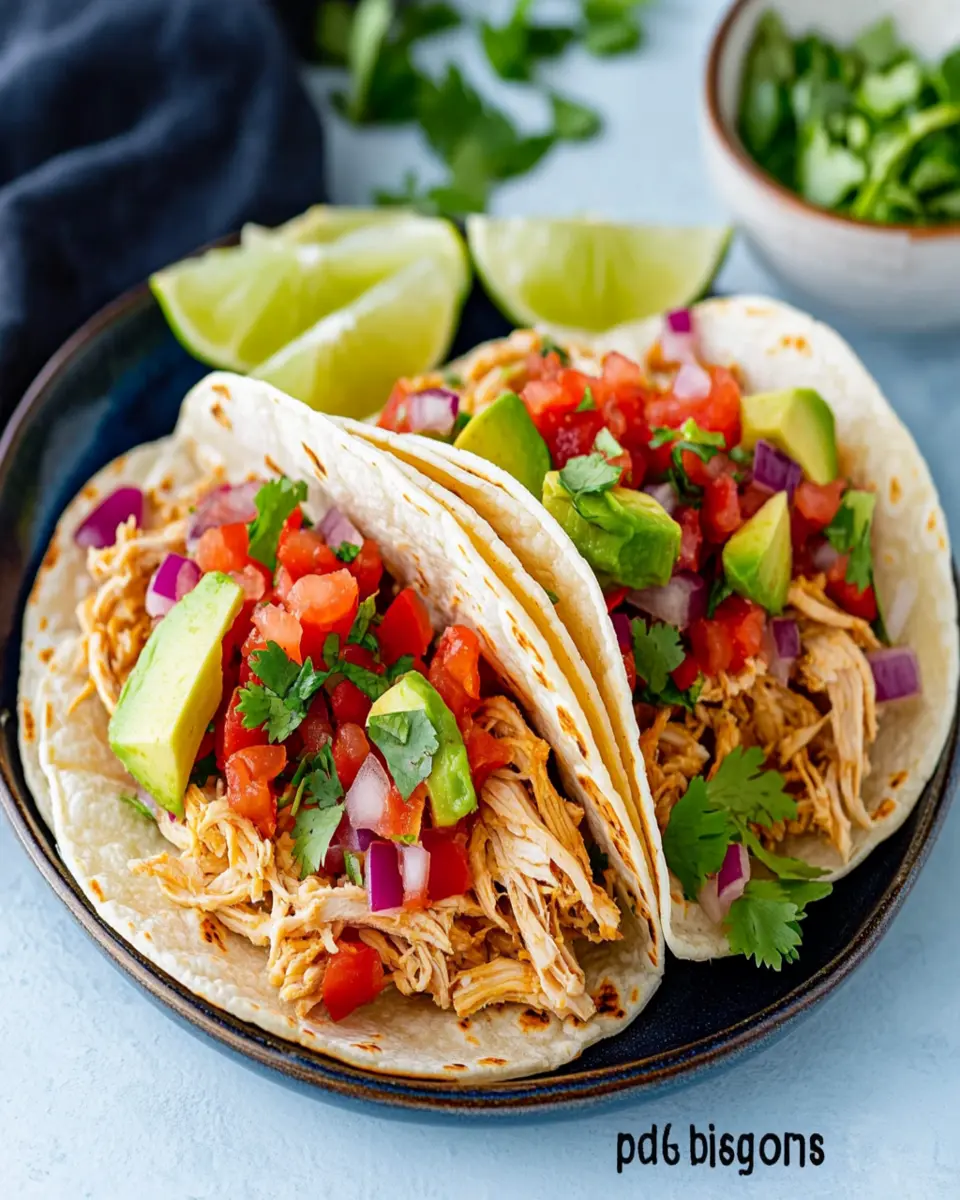 3 Ingredient Crock Pot Chicken Tacos First Image First Image