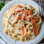 Smoked Salmon Fettuccine Alfredo First Image First Image