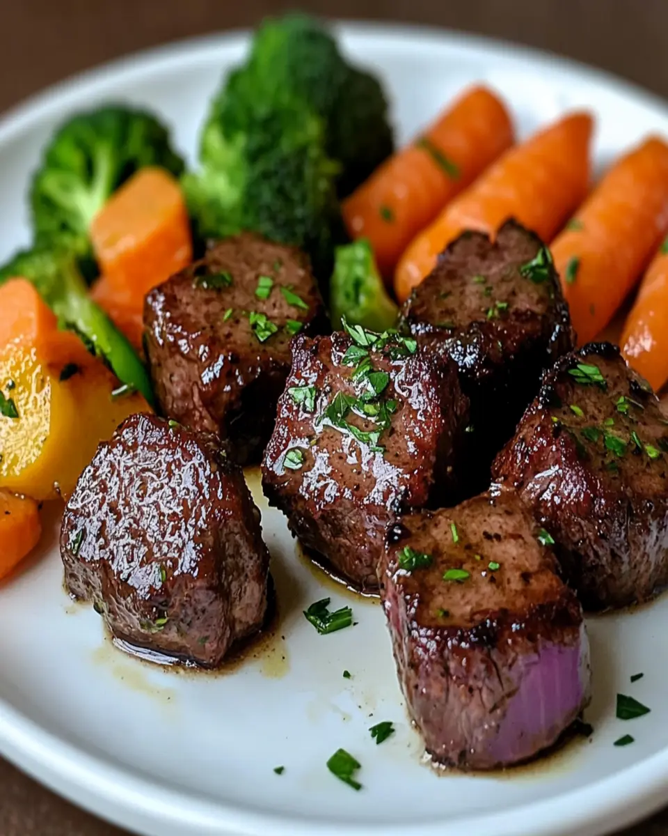 Melt-in-Your-Mouth Slow Cooker Garlic Butter Beef Bites First Image First Image