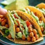 Chickpea Tacos with Cilantro Lime Sauce First Image First Image