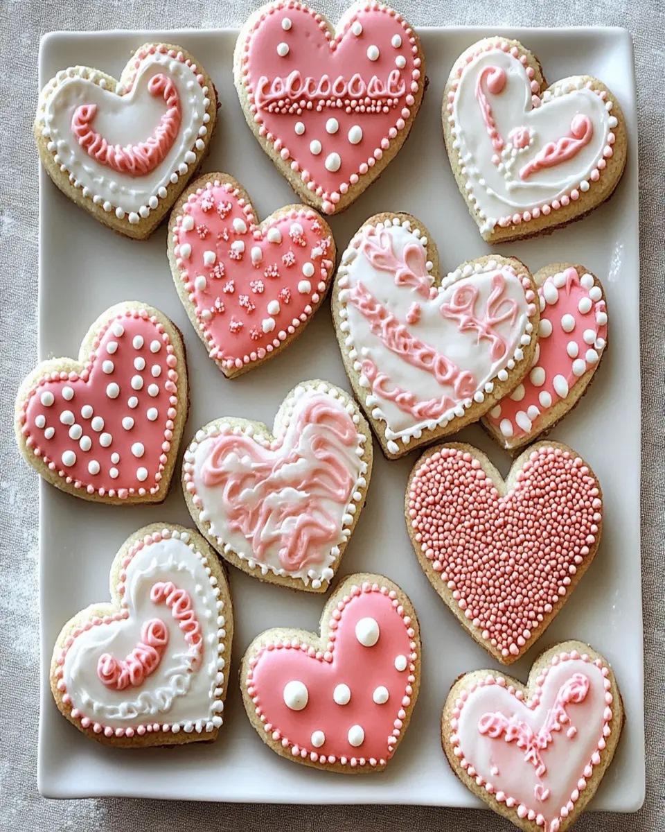 Buttercream Frosted Heart Shaped Cookies First Image First Image