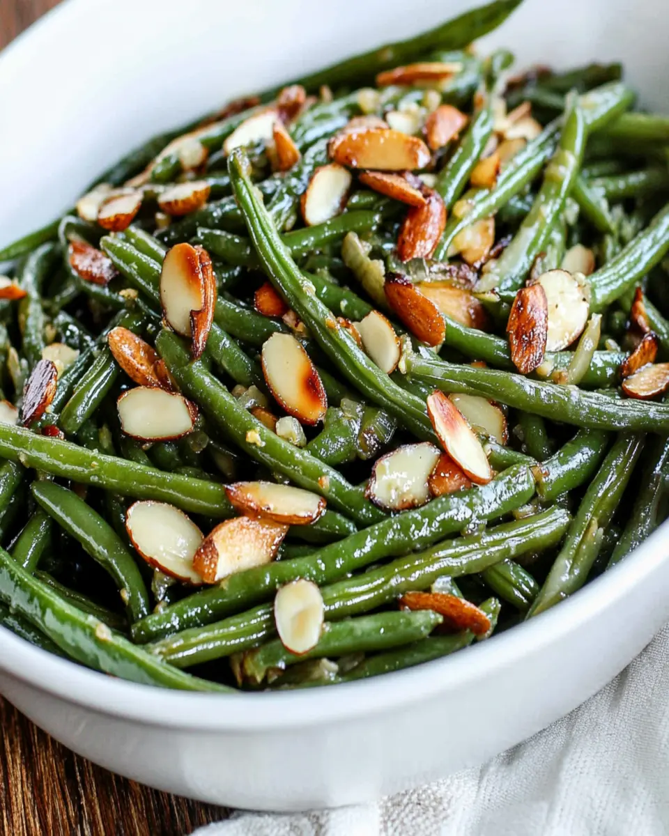 Garlic Roasted Green Beans (with Shallots and Almonds) First Image First Image