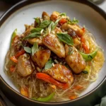 Honey Garlic Chicken with Glass Noodles First Image First Image