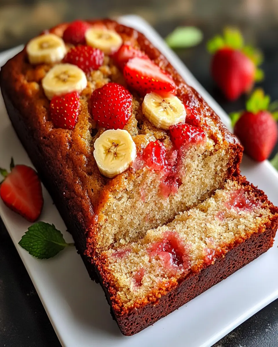 Irresistibly Moist Strawberry Banana Bread Recipe First Image First Image