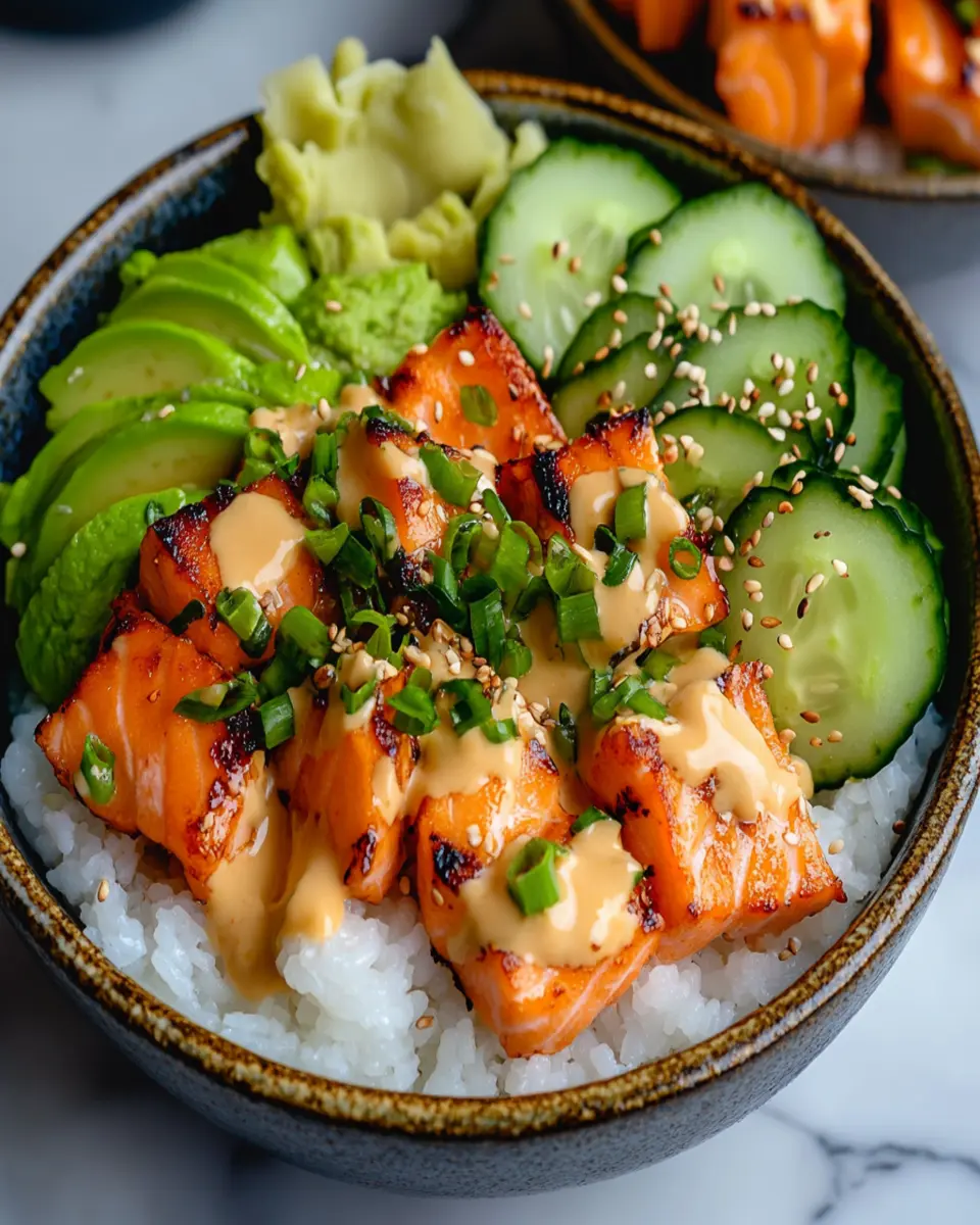 Spicy Salmon Sushi Rice Bowl First Image First Image