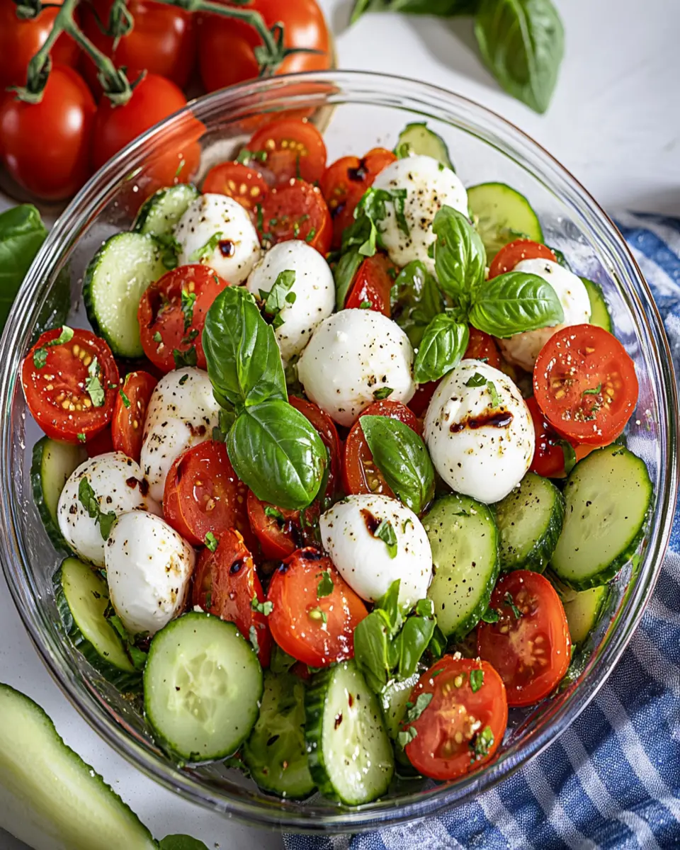 Easy Cucumber Mozzarella Salad First Image First Image