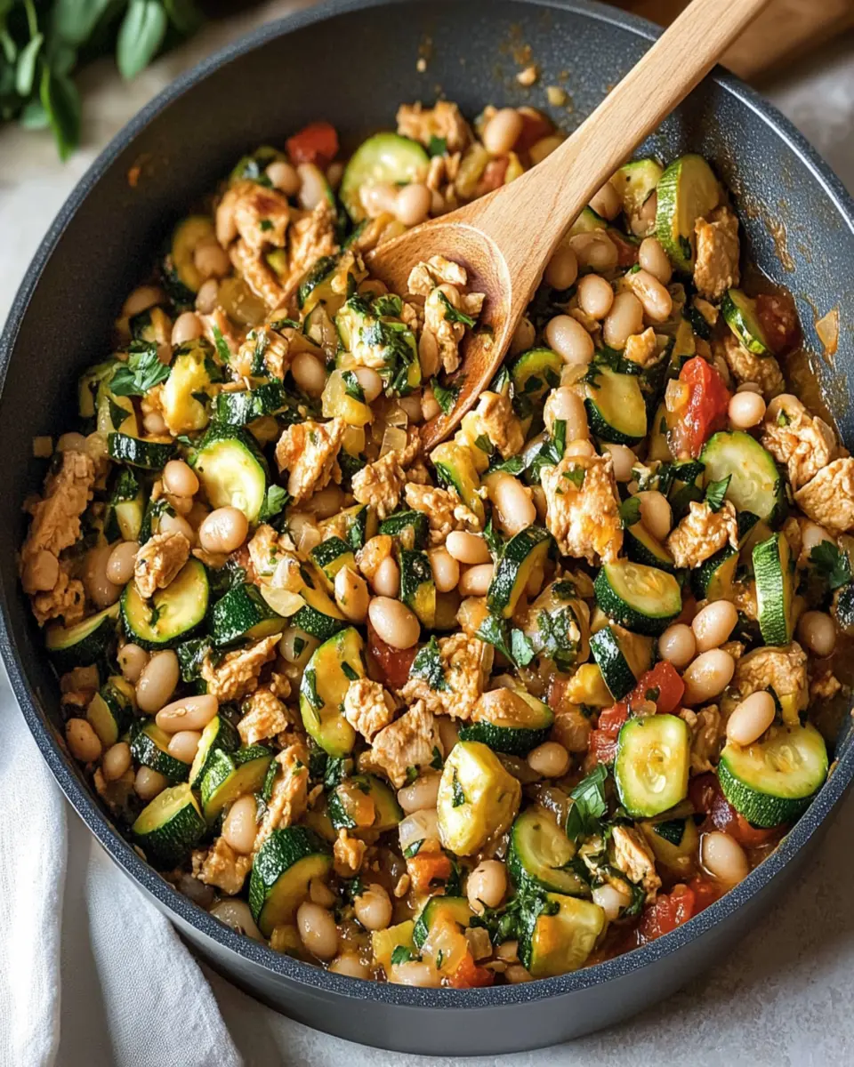 Healthy Turkey Skillet with Zucchini and White Beans First Image First Image
