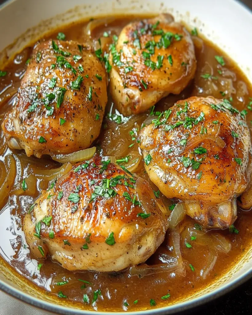 Irresistible Skillet Chicken in Onion Sauce Recipe First Image First Image