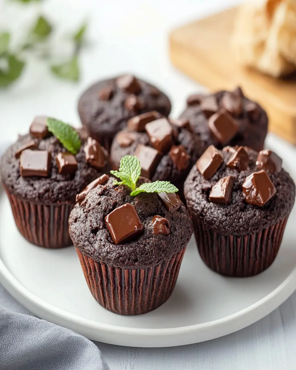 Skinny Dark Chocolate Muffins First Image First Image