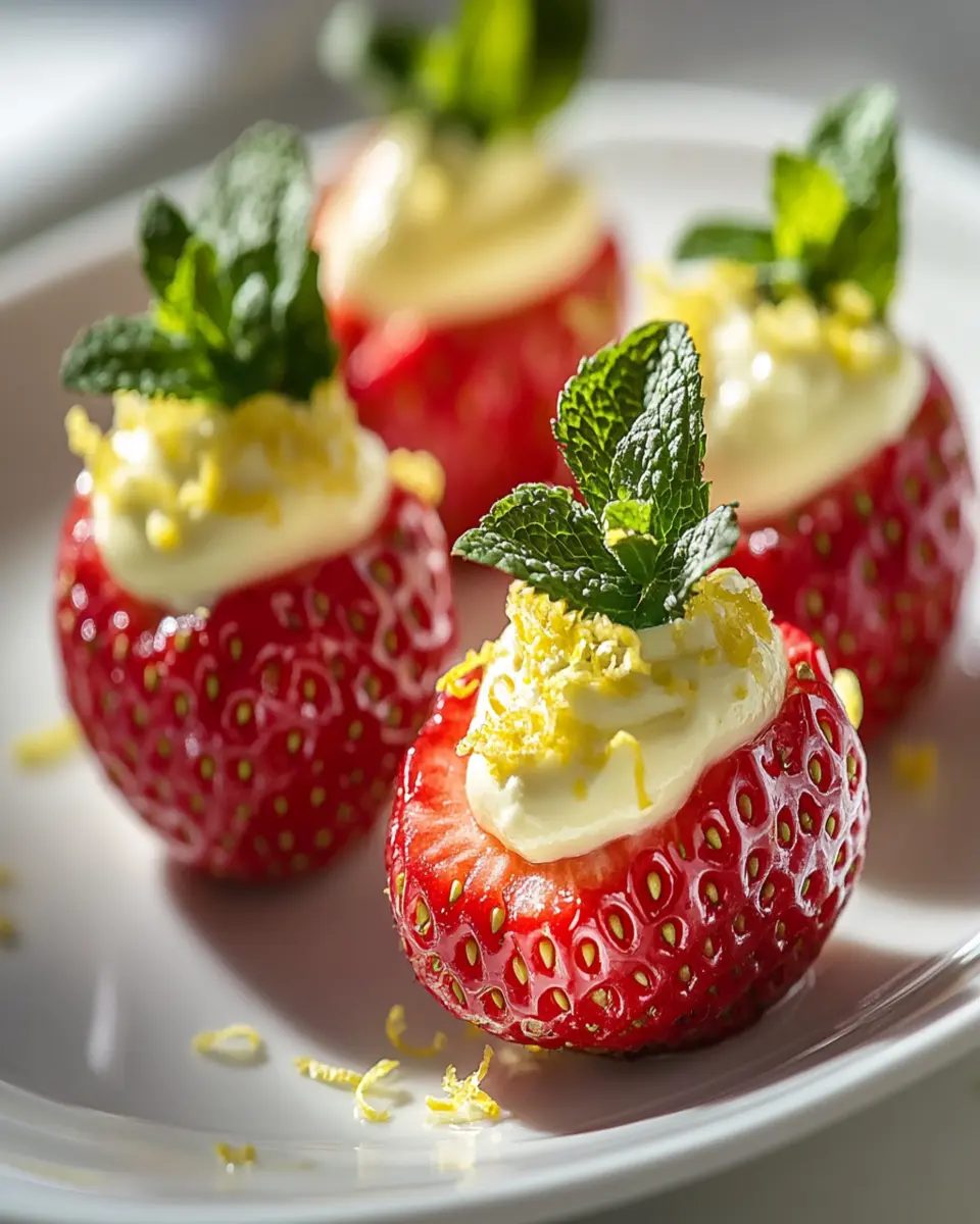 Irresistible Lemon Cream Stuffed Strawberries Recipe First Image First Image