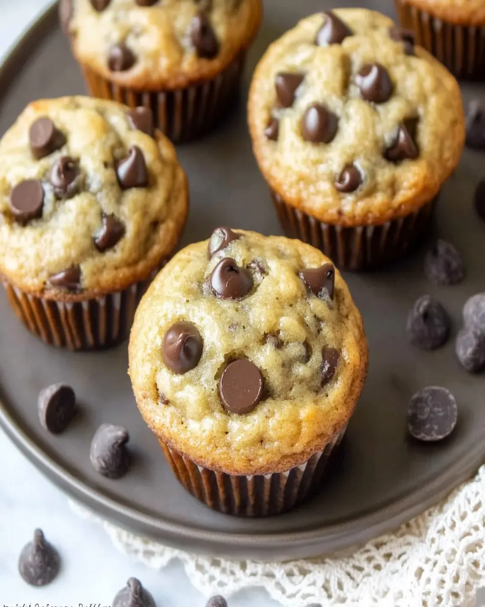 Perfect Banana Chocolate Chip Muffins (Fluffy, Moist & Easy) First Image First Image