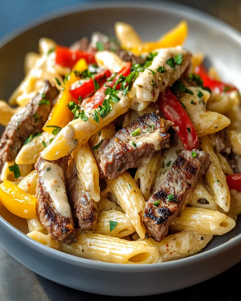 Ultimate Philly Cheesesteak Pasta: Hearty & Flavorful First Image First Image