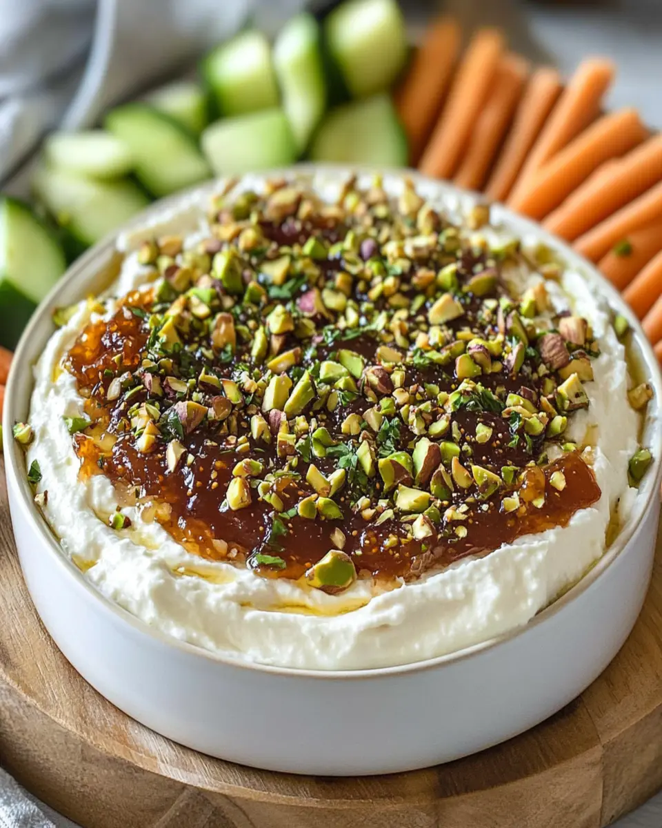 5 Minute Goat Cheese Dip with Fig Jam & Pistachios First Image First Image