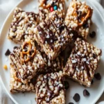 Brown Butter Chocolate Pretzel Rice Crispy Treats First Image First Image