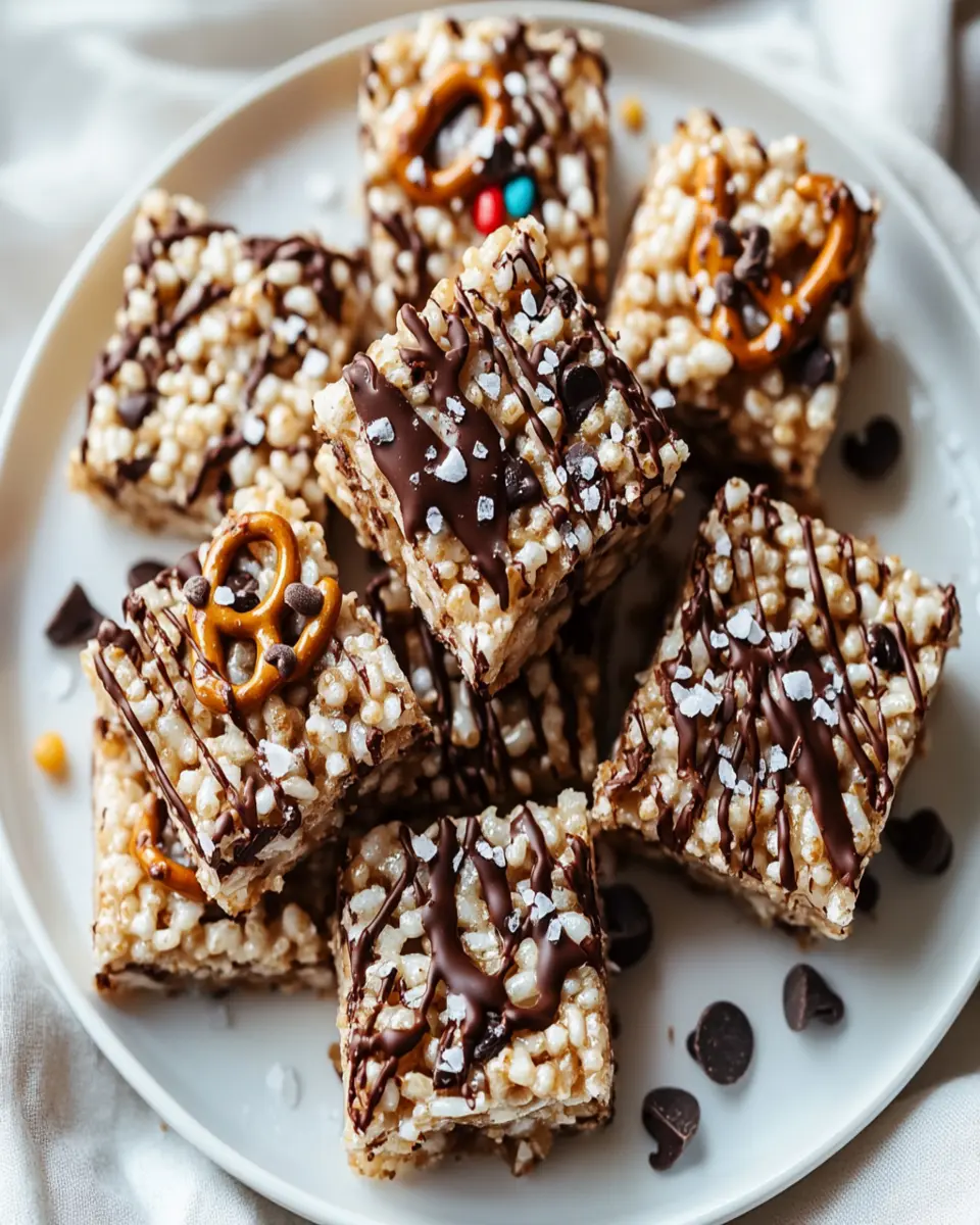 Brown Butter Chocolate Pretzel Rice Crispy Treats First Image First Image