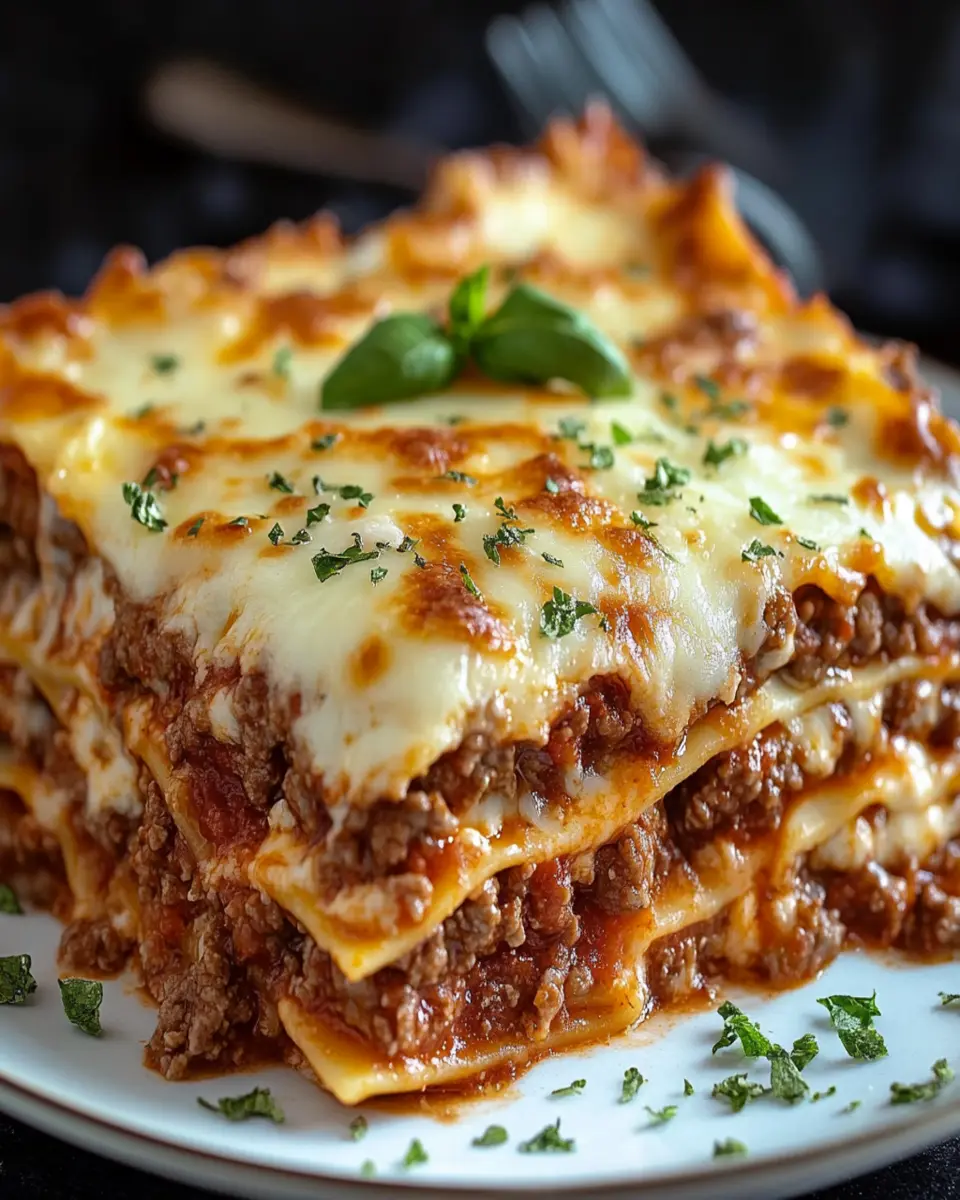 CLASSIC CHEESY BEEF LASAGNA: A Comfort Food Delight! First Image First Image