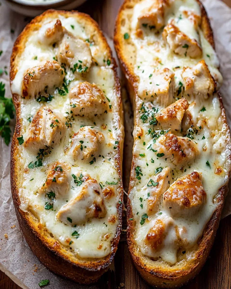 Chicken Alfredo Garlic Bread First Image First Image