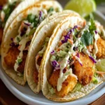 Crispy Fish Tacos with Cilantro Lime Slaw First Image First Image