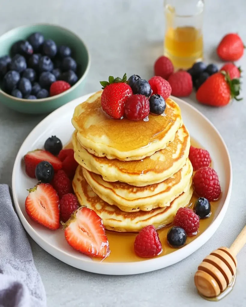 Fluffy Greek Yogurt Pancakes First Image First Image